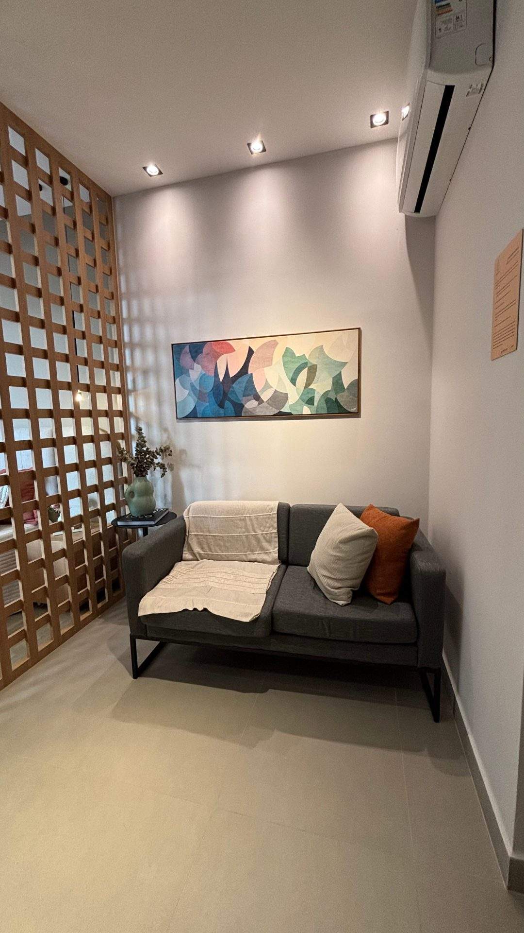 Sala de estar do apartamento decorado